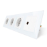 Розетка четырехместная комбинированная Силовая ТВ Livolo белый стекло (VL-C7C3EU1VK0-11)
