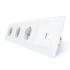 Розетка четырехместная комбинированная Силовая Интернет Livolo белый стекло (VL-C7C3EU1CK0-11)