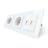 Розетка трехместная комбинированная Силовая 2 Интернет Livolo белый стекло (VL-C7C2EU2CK0-11)