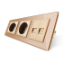 Розетка трехместная комбинированная Силовая 2 Интернет Livolo золотой стекло (VL-C7C2EU2CK0-13)