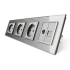 Розетка четырехместная комбинированная Силовая Интернет ТВ Livolo серый стекло (VL-C7C3EU1C1V-15)