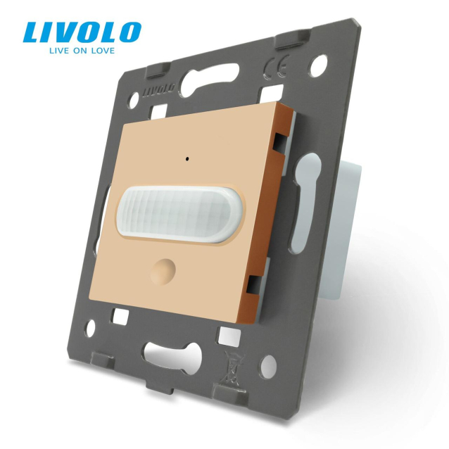 Механизм датчик присутствия и движения с сенсорным выключателем Livolo золото (C7-01RG-13)