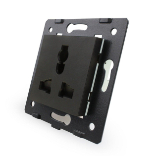 Механизм универсальная розетка 12 стандартов в 1 Livolo черный (VL-C7-C1C-12)
