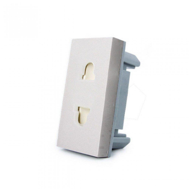 Механизм универсальная розетка 2 в 1 Livolo серый (VL-FCT25 16A-1IP)