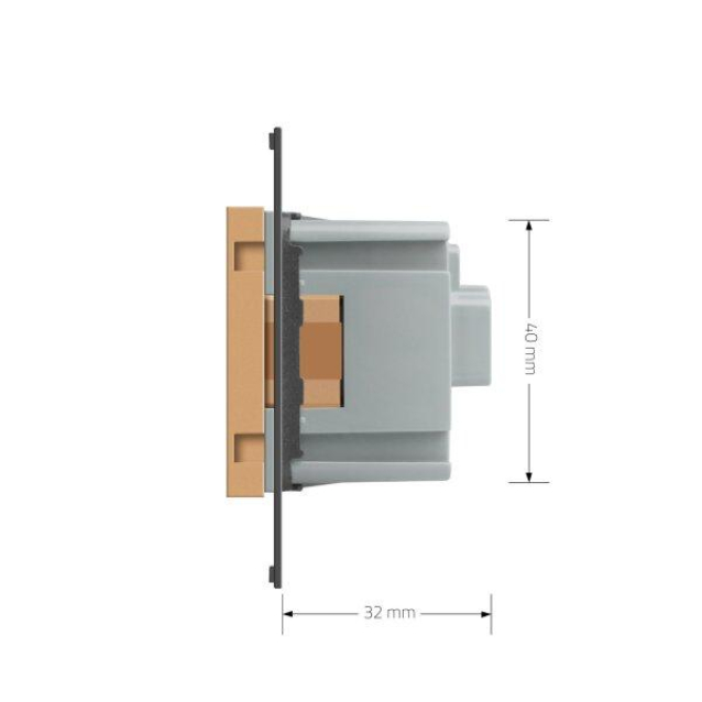 Механизм силовая розетка с заземлением Livolo золото (C7-C1EU-13)