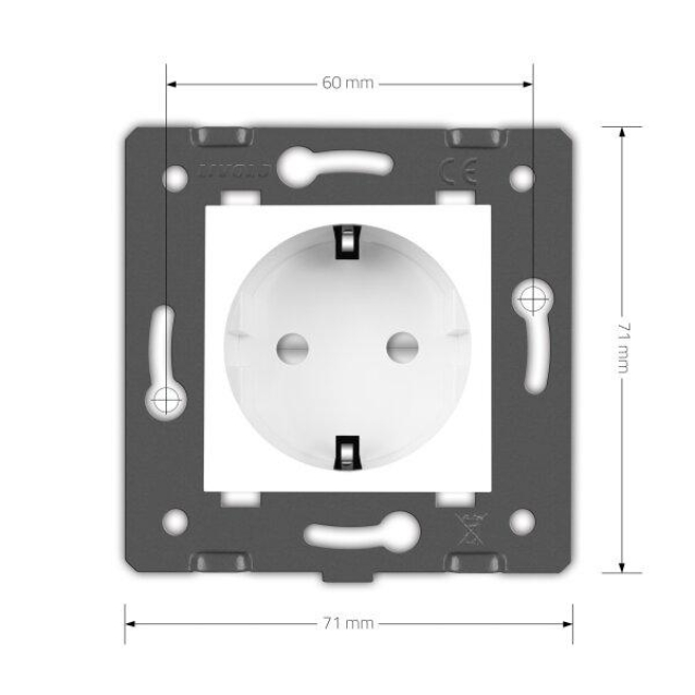 Механизм силовая розетка с заземлением Livolo белый (C7-C1EU-11)