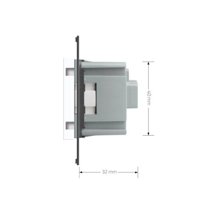 Механизм силовая розетка с заземлением Livolo белый (C7-C1EU-11)