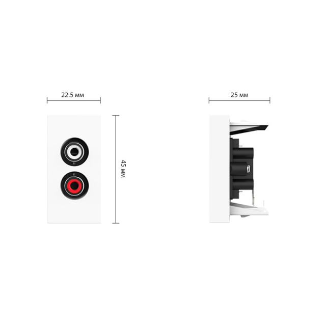 Механизм розетка RCA аудио Livolo белый (VL-FCAU-1WP)