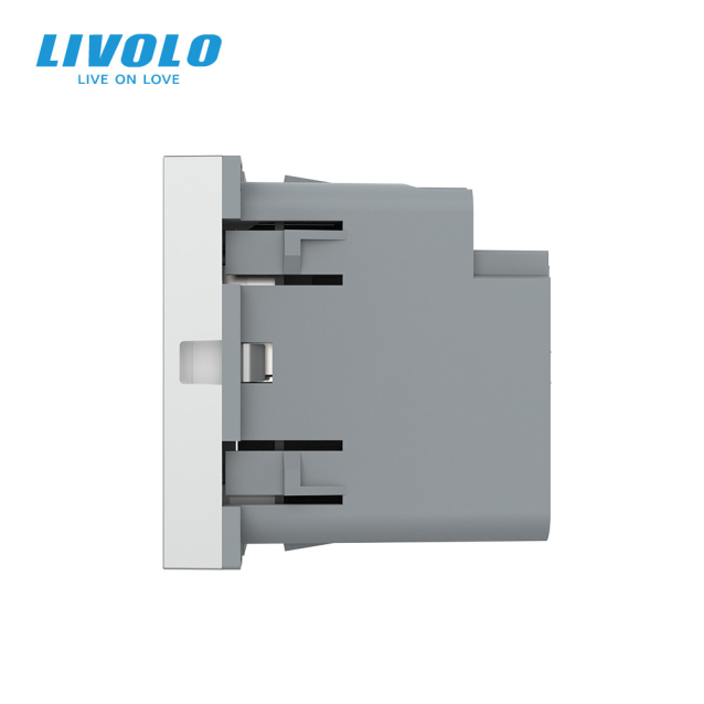 Механизм розетка USB-A и USB-C 36W Livolo серый (VL-FCUA18W.UC18W-2IP)