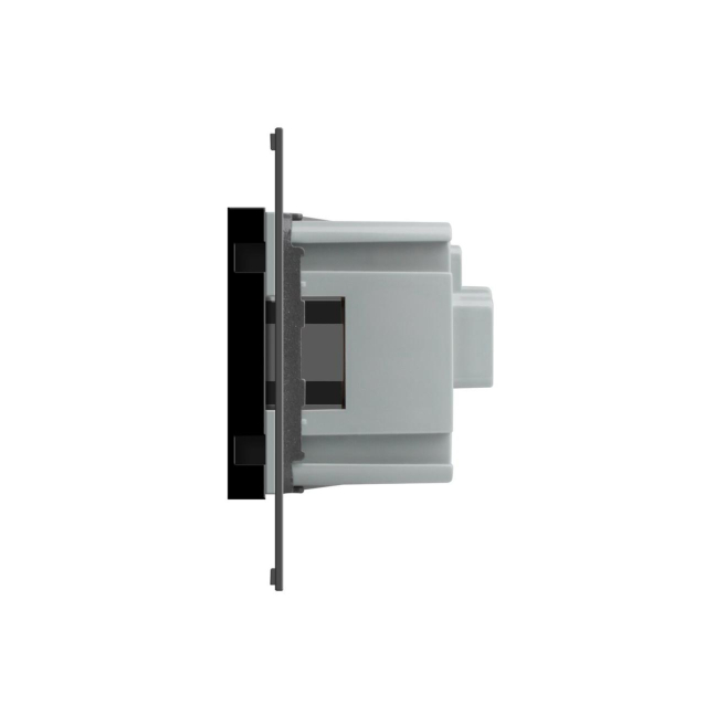 Механизм силовая розетка с заземлением Livolo черный (C7-C1EU-12)