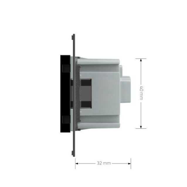 Механизм силовая розетка с заземлением Livolo черный (C7-C1EU-12)