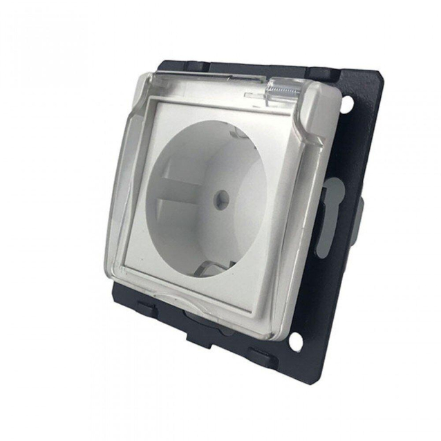 Механизм розетка влагозащищенная с крышкой Livolo белый (C7-C1EUWF-11)