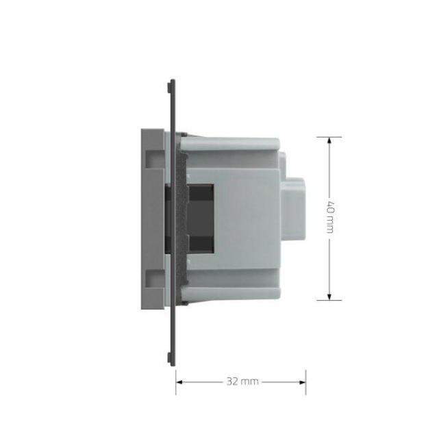 Механизм силовая розетка с заземлением Livolo серый (C7-C1EU-15)