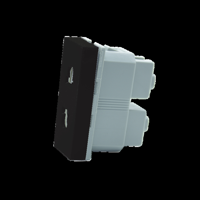 Механизм универсальная розетка 2 в 1 Livolo черный (VL-FCT25 16A-1BP)