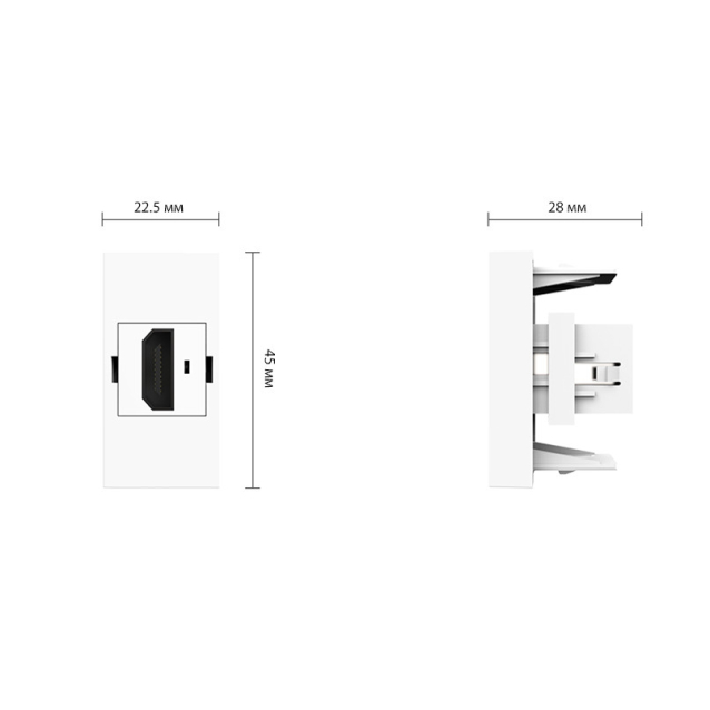 Механизм розетка HDMI Livolo белый (C7-1HD-11)