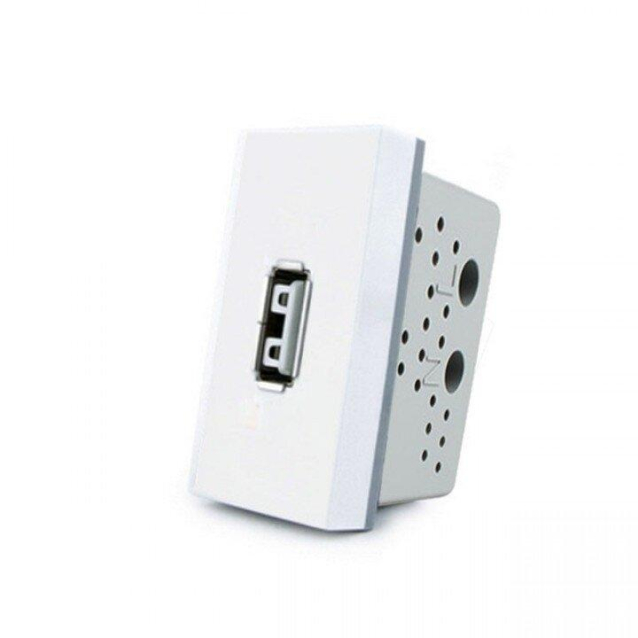 Механизм розетка USB с блоком питания Livolo белый (VL-FCUA-1WP)