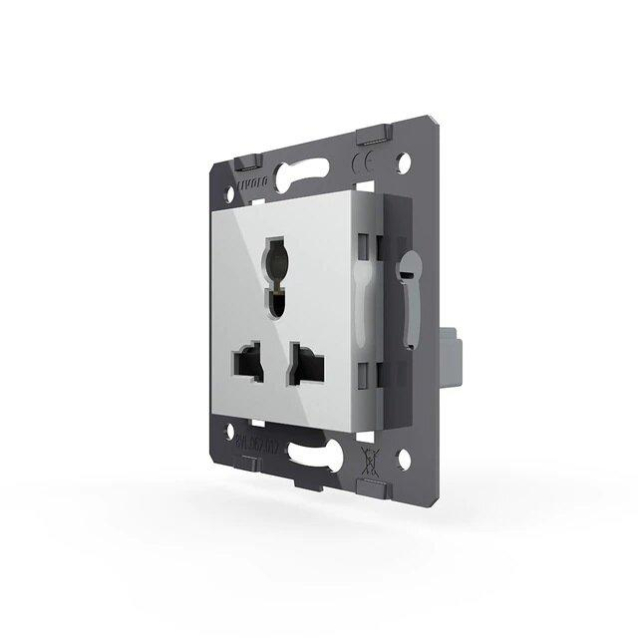 Механизм универсальная розетка 12 стандартов в 1 Livolo серый (C7-C1C-15)