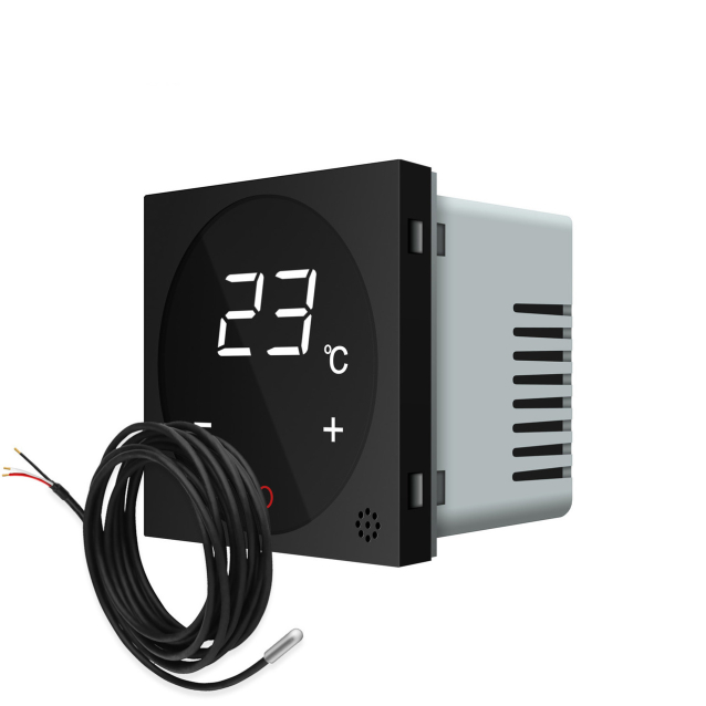 Механизм терморегулятор с выносним датчиком температуры для теплых полов Livolo черный (VL-C7-01TM2-12)