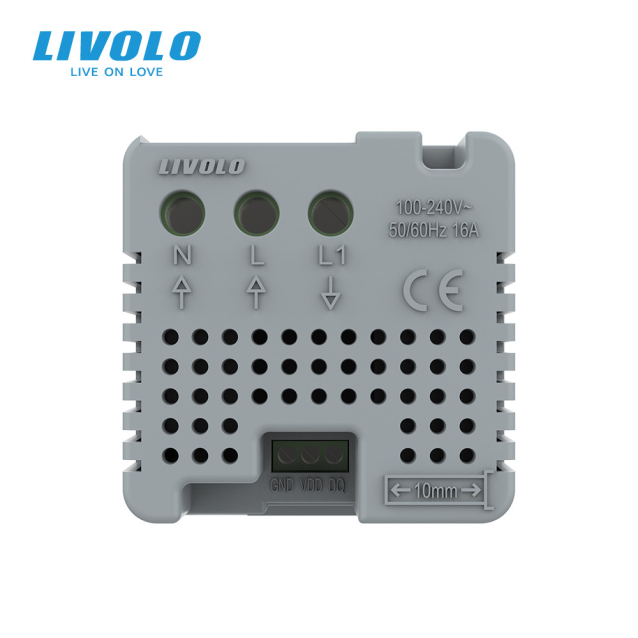 Механизм Терморегулятор со встроенным датчиком температуры Livolo черный (VL-01TM-12)