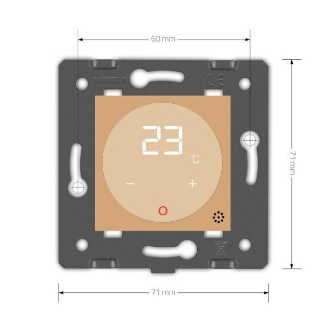 Механизм Терморегулятор со встроенным датчиком температуры Livolo золото (VL-01TM-13)