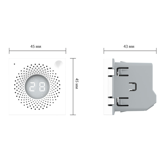 Умный механизм датчик температуры и влажности ZigBee Livolo белый (VL-FCEZ-2WP)
