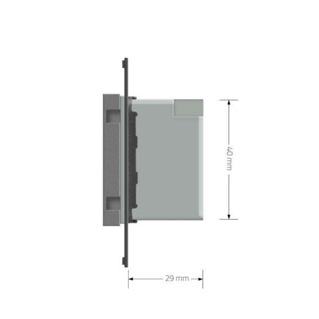 Механизм Терморегулятор со встроенным датчиком температуры Сухой контакт для котлов Livolo серый (C7-01TM3-15)