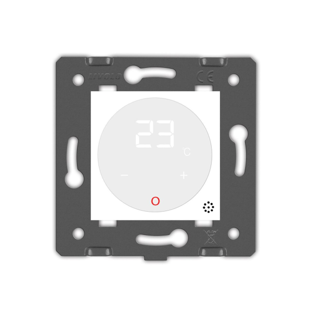 Механизм Терморегулятор со встроенным датчиком температуры Сухой контакт для котлов Livolo белый (C7-01TM3-11)