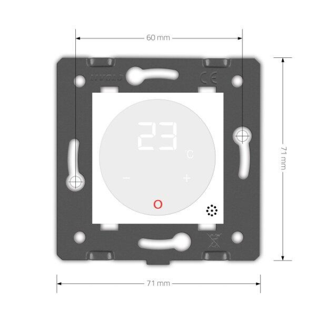 Механизм Терморегулятор со встроенным датчиком температуры Сухой контакт для котлов Livolo белый (C7-01TM3-11)