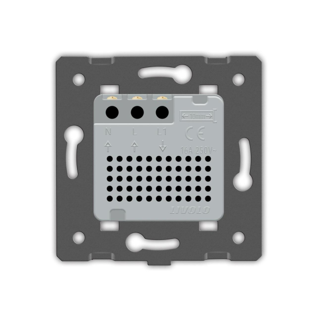 Механизм Терморегулятор со встроенным датчиком температуры Сухой контакт для котлов Livolo черный