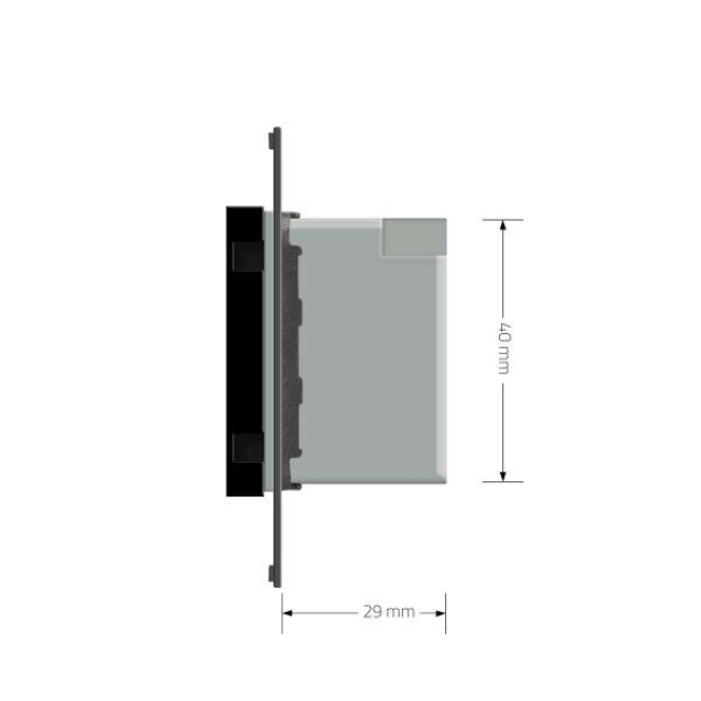 Механизм Терморегулятор со встроенным датчиком температуры Сухой контакт для котлов Livolo черный