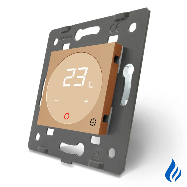 Механизм Терморегулятор со встроенным датчиком температуры Сухой контакт для котлов Livolo золото