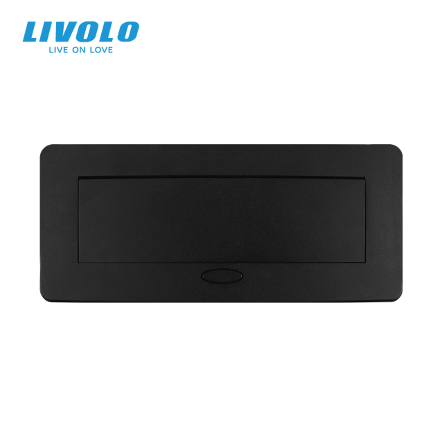 Выдвижной розеточный блок на 6 модулей Livolo черный (VL-SHS013-B)