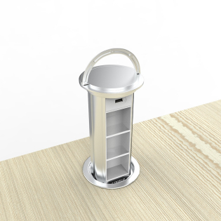 Выдвижной блок для трех розеток с USB Livolo Серый (VL-SHS021-S)