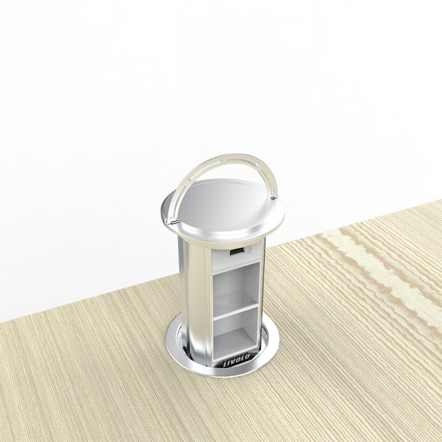 Выдвижной блок для двух розеток с USB Livolo Серый (VL-SHS019-S)