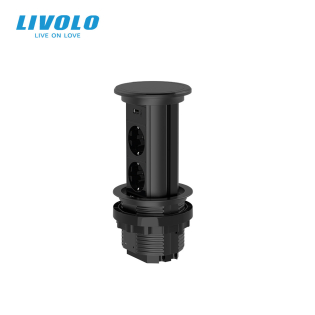 Выдвижной блок розеток с USB Livolo Черный (VL-SHS019-FCTC-B)