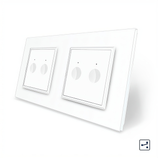 Сенсорный проходной выключатель Sense 4 сенсора (2-2) Livolo белый стекло (VL-C7FC2S/FC2S-4WP)