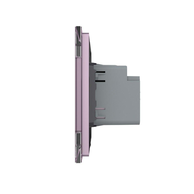 Сенсорный проходной выключатель Sense 2 сенсора Livolo розовый (722000417)