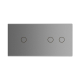 Сенсорный проходной выключатель 3 сенсора (1-2) Livolo серый стекло (VL-C701S/C702S-15)
