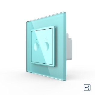 Сенсорный проходной выключатель Sense 2 сенсора Livolo зеленый (722000418)