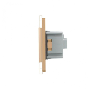 Сенсорный проходной выключатель 2 сенсора 2 розетки Livolo золото стекло (VL-C702S/C7C2EU-13)