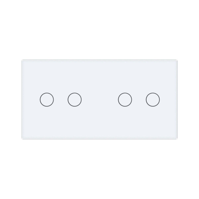 Сенсорный проходной выключатель 4 сенсора (2-2) Livolo белый стекло (VL-C702S/C702S-11)
