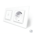 Сенсорный проходной выключатель Sense 1 сенсор 1 розетка Livolo белый стекло (VL-C7FC1S/FCTC16A-4WP)