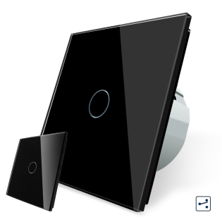 Сенсорный беспроводной выключатель Livolo черный стекло (VL-C701R-C701RMT-12)