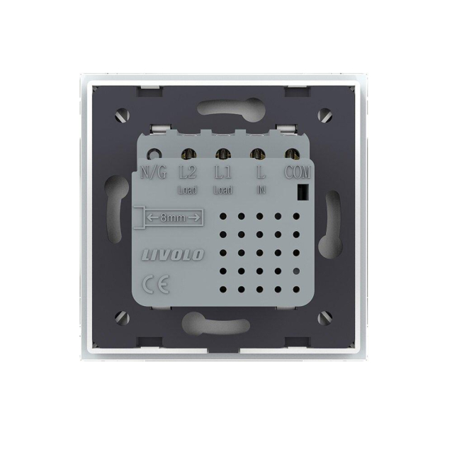 Сенсорный проходной выключатель Sense 2 сенсора Livolo белый (722000411)