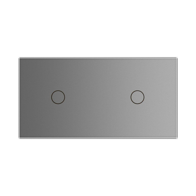 Сенсорный проходной выключатель 2 сенсора (1-1) Livolo серый стекло (VL-C701S/C701S-15)