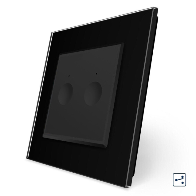 Сенсорный проходной выключатель Sense 2 сенсора Livolo черный (722000412)