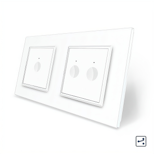 Сенсорный проходной выключатель Sense 3 сенсора (1-2) Livolo белый стекло (VL-C7FC1S/FC2S-4WP)