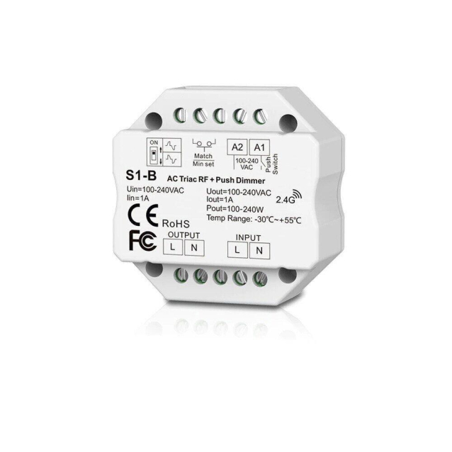 Комплект Сенсорный проходной диммер Livolo белый стекло (VL-C701H/C701H/S1B-11)