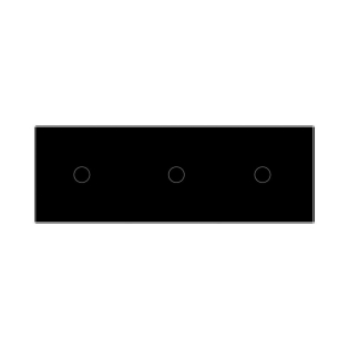 Сенсорный проходной выключатель 3 сенсора (1-1-1) Livolo черный стекло (VL-C703S-12)