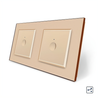 Сенсорный проходной выключатель Sense 2 сенсора (1-1) Livolo золотой стекло (VL-C7FC1S/FC1S-4AP)